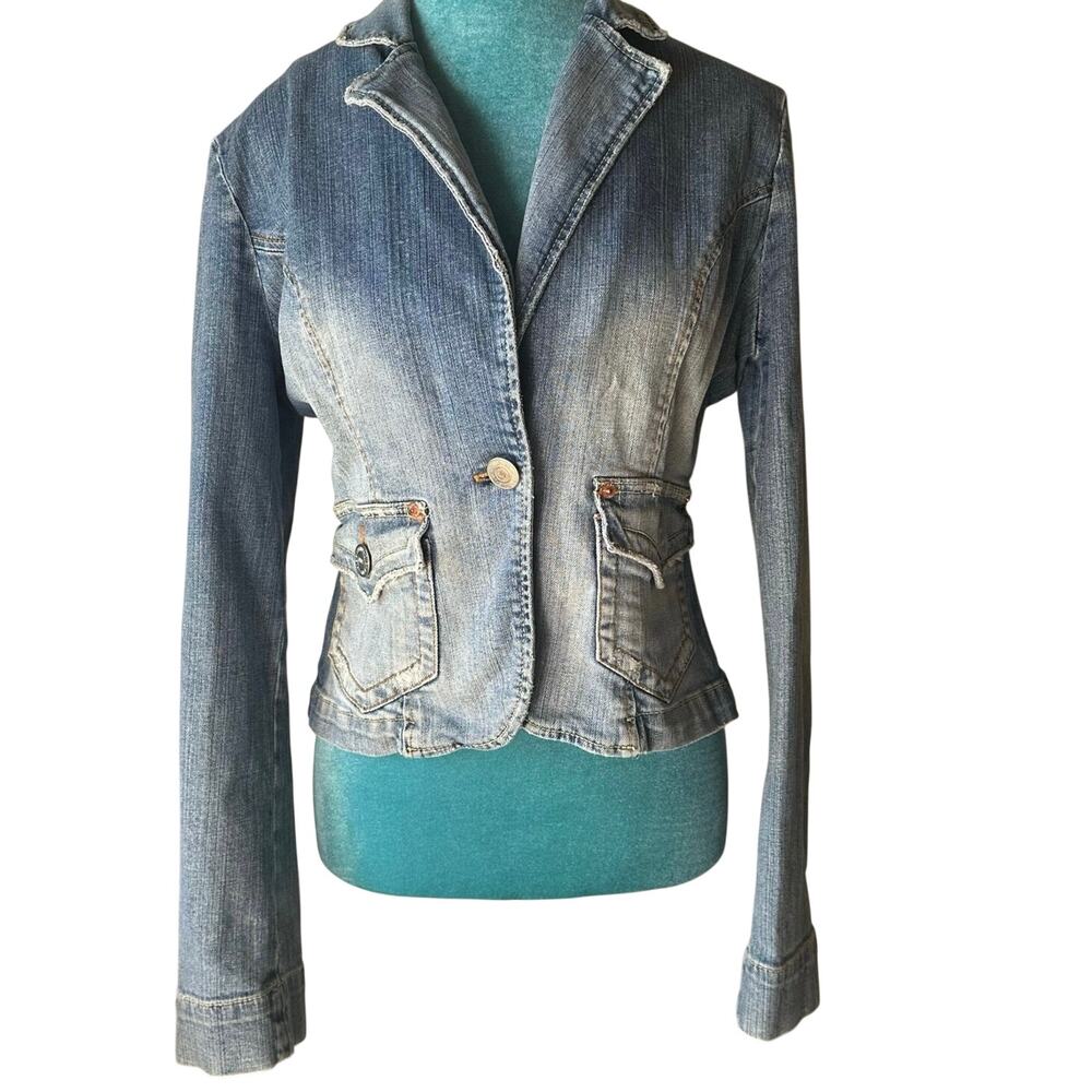 Jean Jacket by 9 Women SMALL Denim distressed